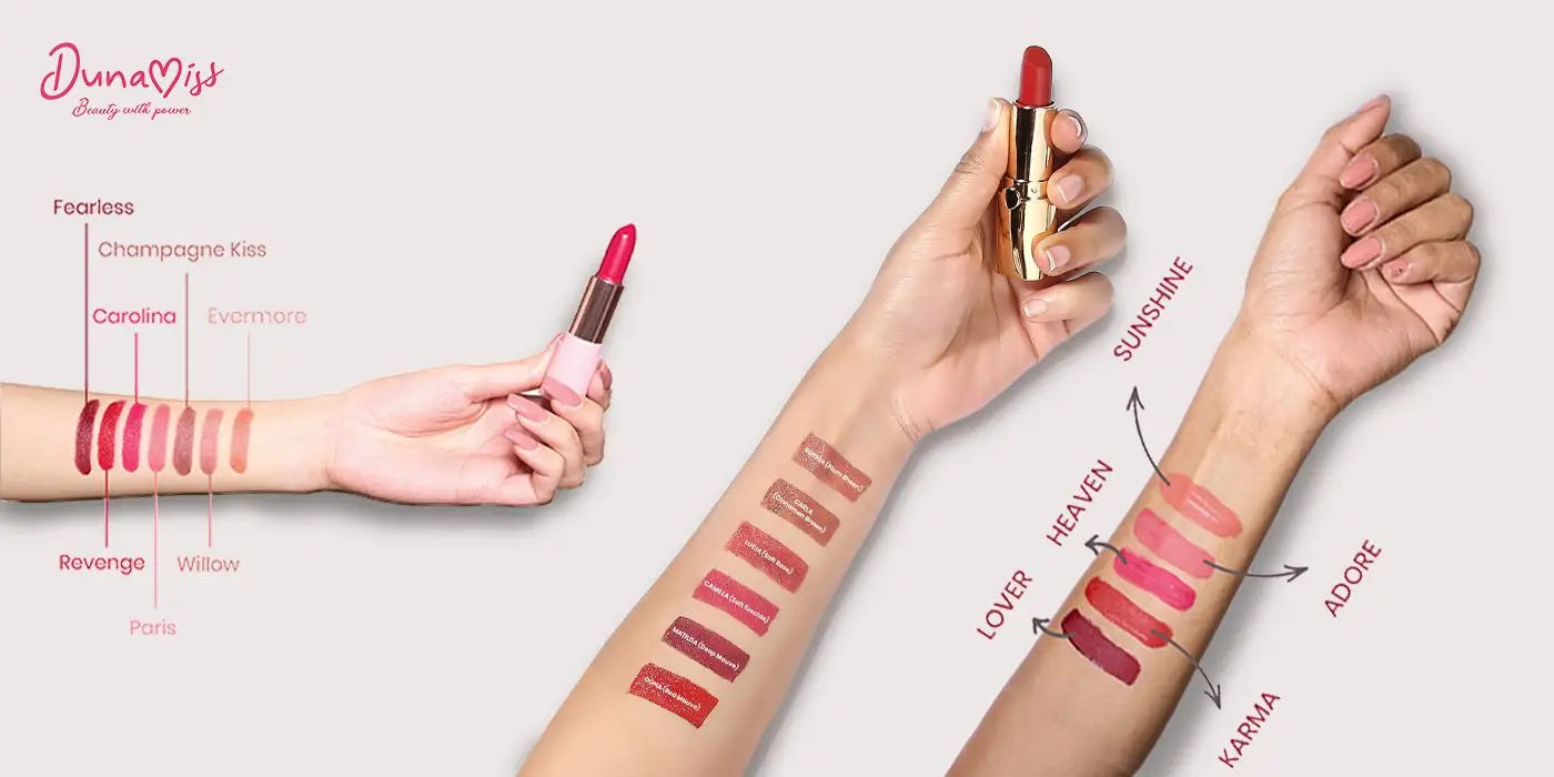 Difference between liquid, creamy and satin lipsticks - Dunamiss Cosmetics