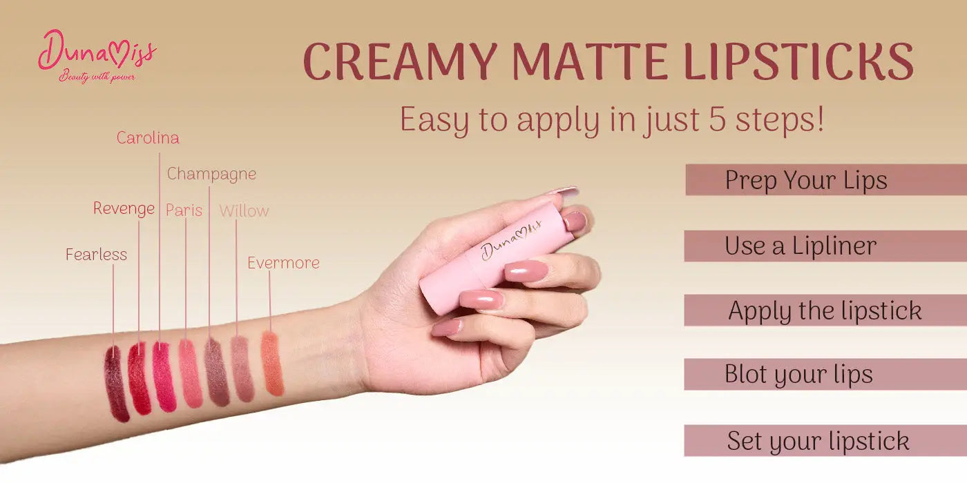 How to Apply Matte Lipstick in 5 Steps? - Dunamiss Cosmetics