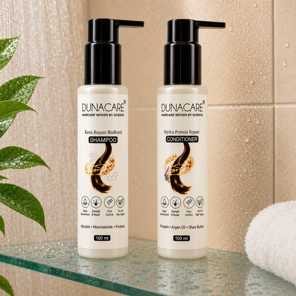 Dunacare Hair Repair Duo | Kera Repair BioBond Shampoo & Hydra Protein Repair Conditioner