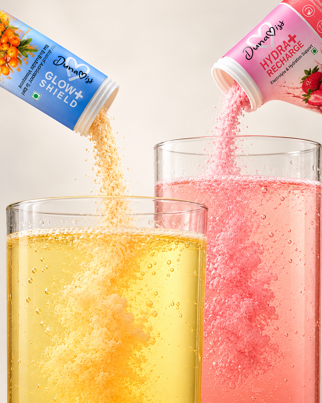 DUNAMISS Drinks Glow Duo | Glow+ Shield & Hydra+ Recharge Effervescent Tablets Combo | Beauty & Hydration