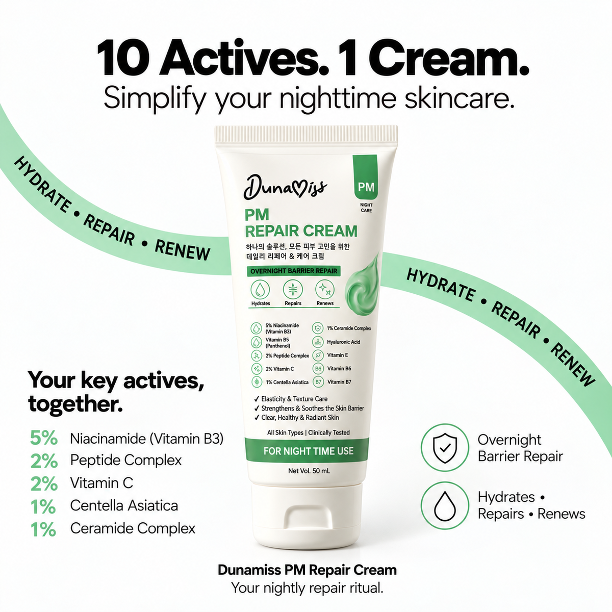 DUNAMISS AM & PM Face Cream Combo | Day & Night Skincare Duo for Hydration, Glow & Skin Repair
