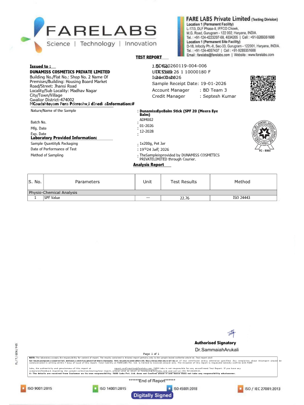 Eye Balm Certification