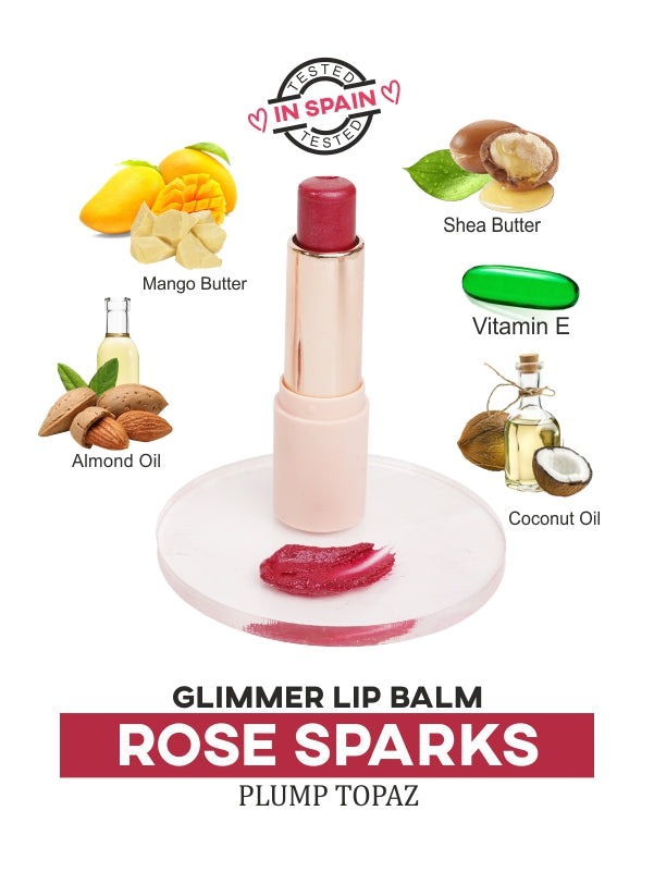 Rose Sparks Glimmer Lip Balm