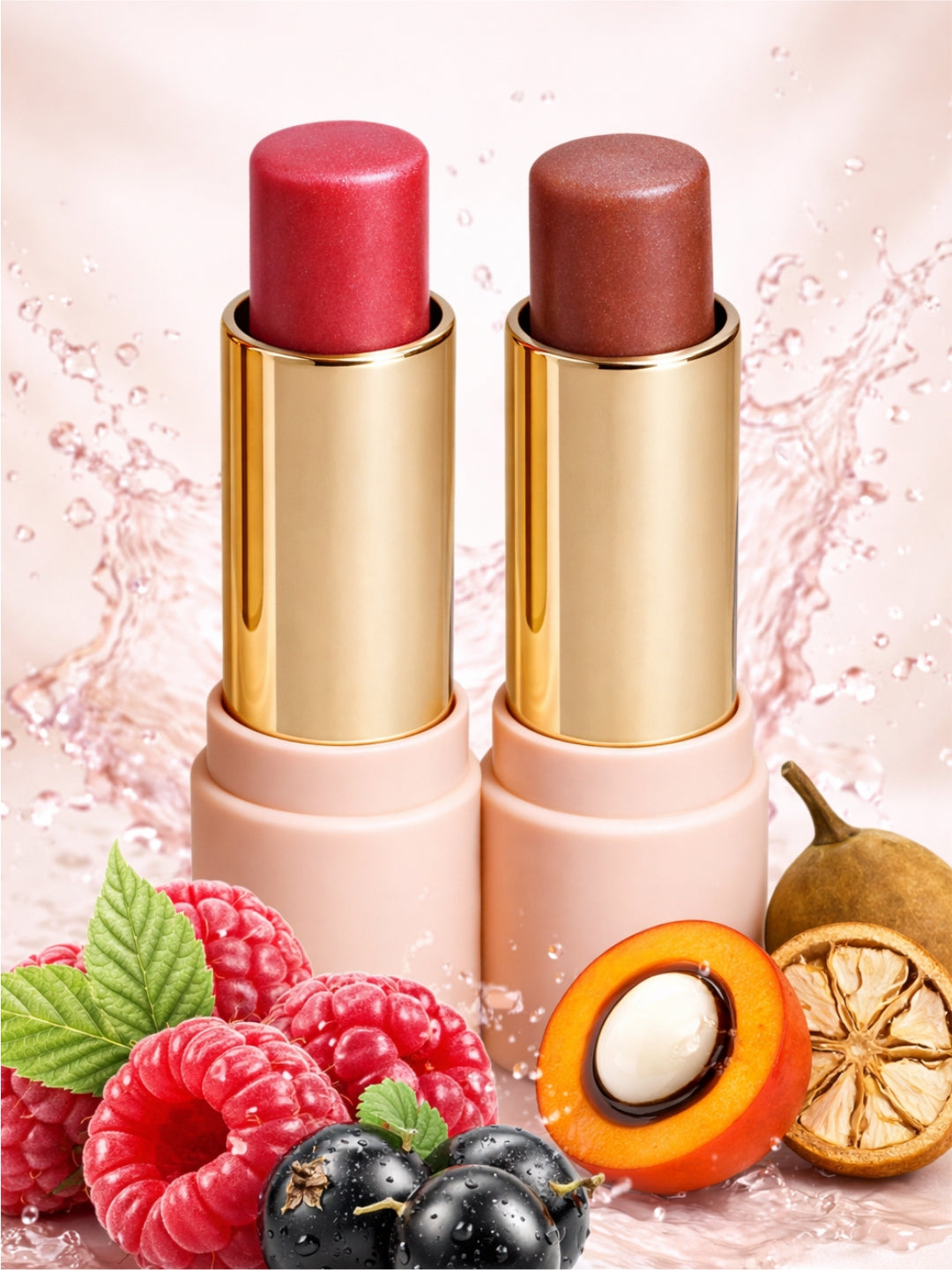 Glimmer Hydra Glow Duo Set - Lip Balm in Hazel Glitter & Rose Sparks