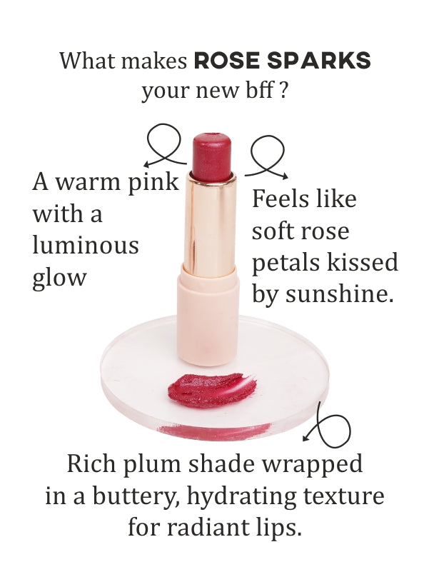 Rose Sparks Glimmer Lip Balm