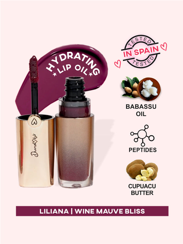 Liliana Hydrating Lip Oil Wine Mauve Bliss