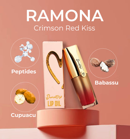 Lip Oil Gloss Crimson Red kiss | Ramona