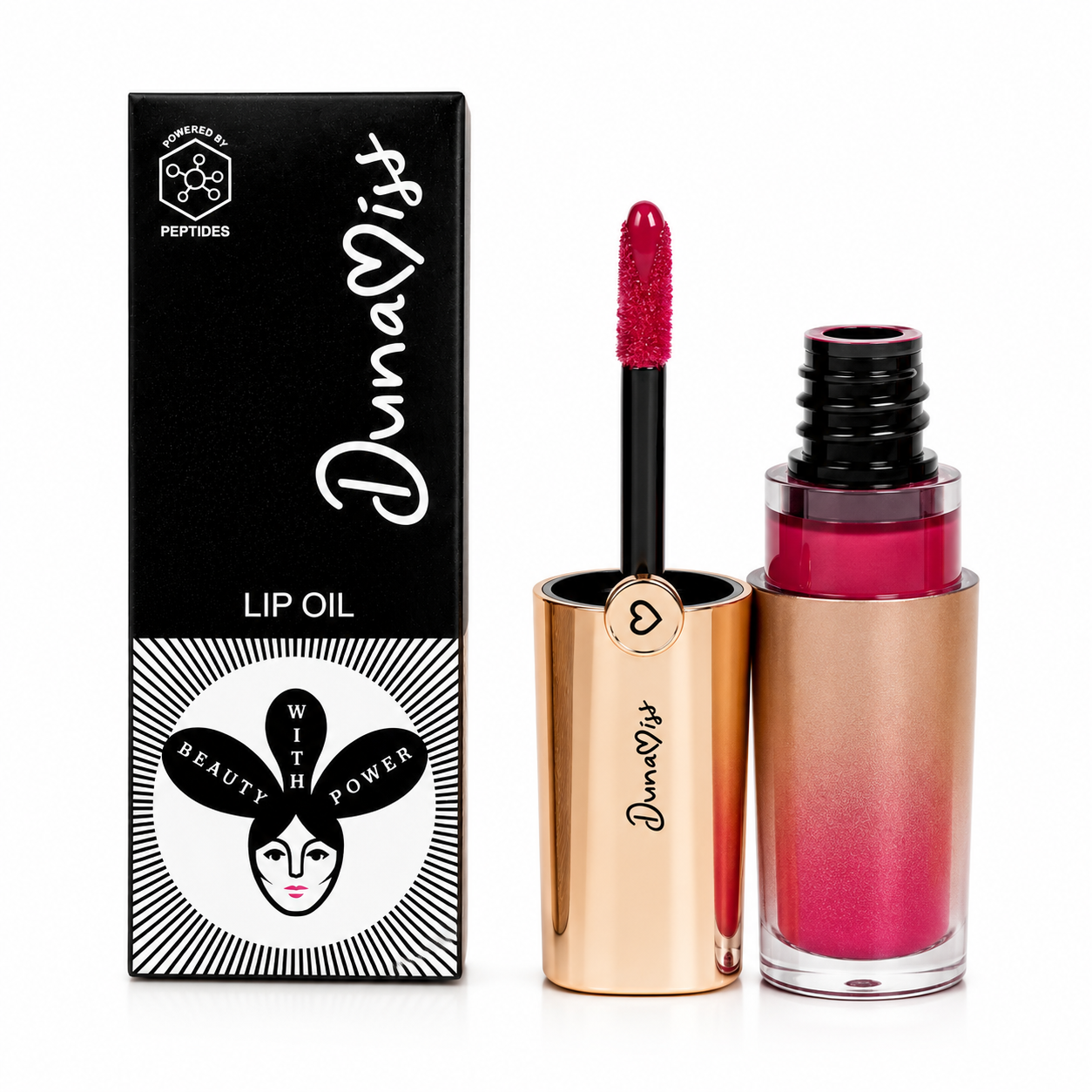 Dunamiss Lip Glow Oil - Rosita | Plumping Shine for Full, Luscious Lips