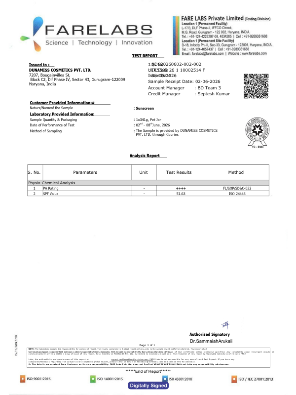 Sunscreen Certification