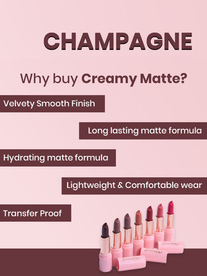 Nude Pink Matte Lipstick  | Champagne Kiss