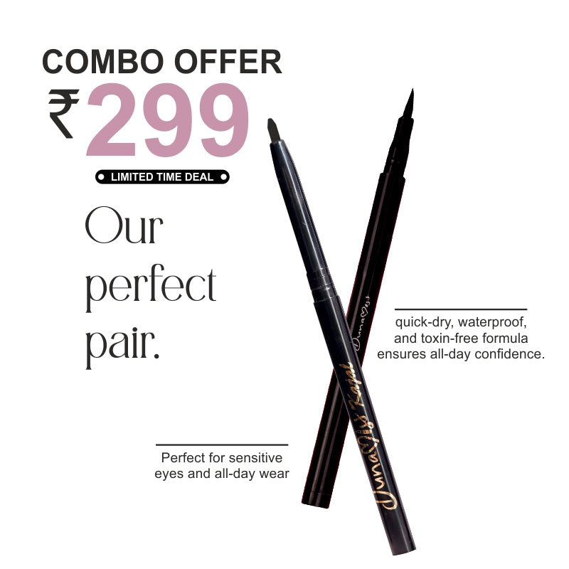 SMUDGEPROOF EYELINER + BLACK KAJAL COMBO SET