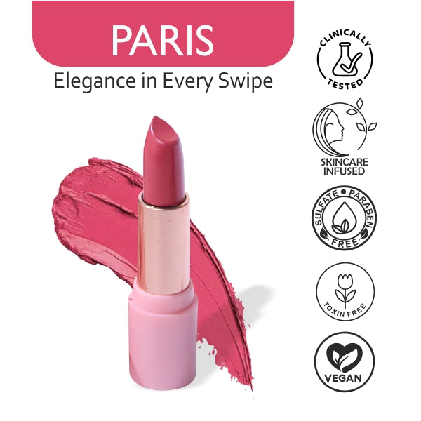 Paris | Romantic Pink Creamy Matte Lipstick