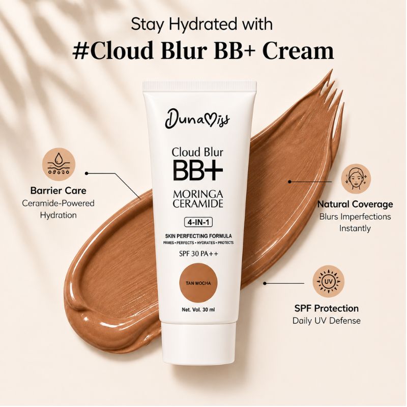 Dunamiss Cloud Blur BB+ Moringa Ceramide 4-in-1 SPF 30 PA++ – Tan Mocha